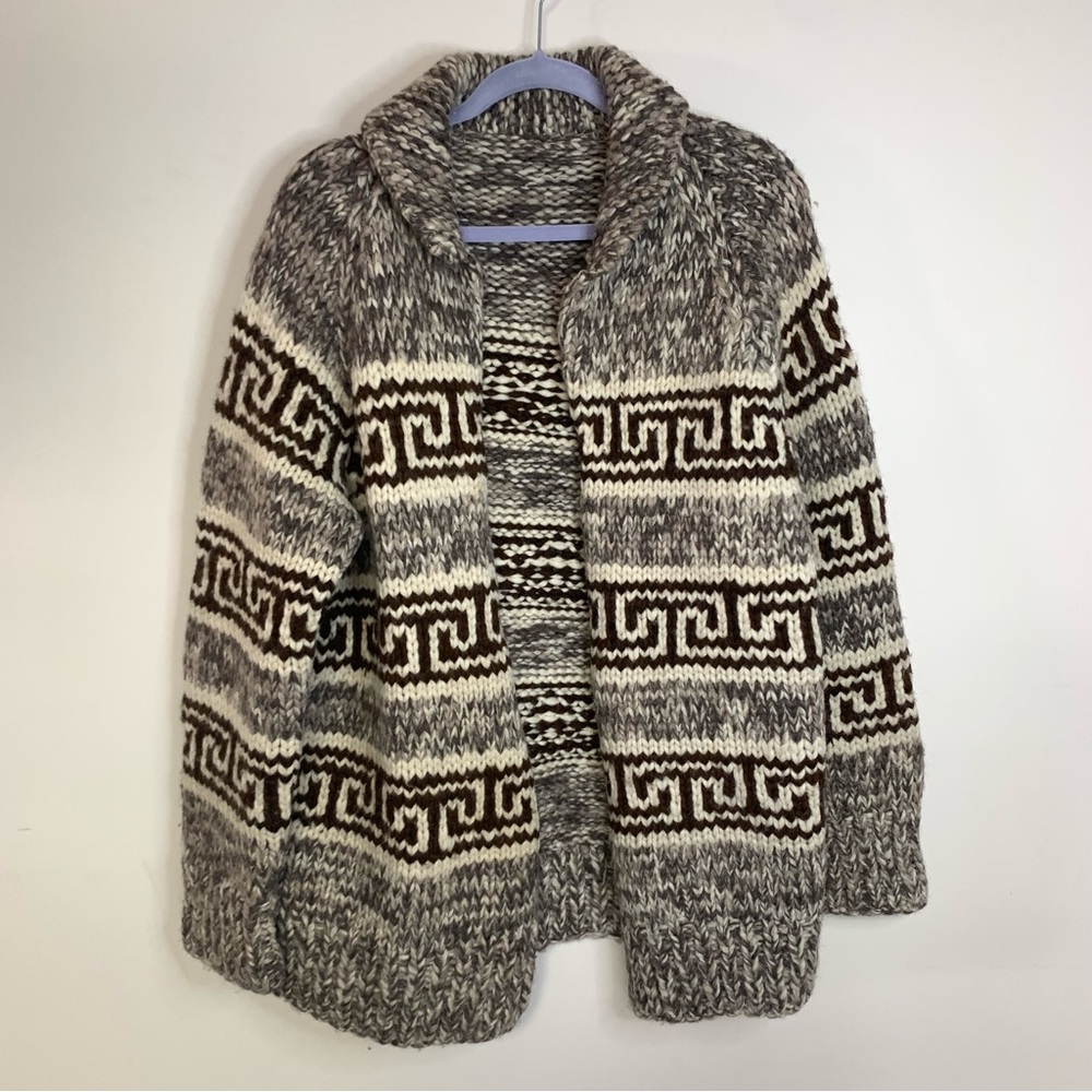 Cowichan Handmade Wool Sweater Jacket L